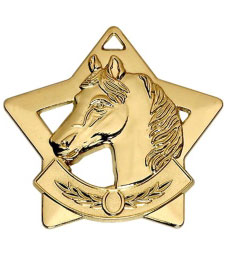 AM731G Horse head medal from Showstoppers Rosettes